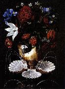 Juan de  Espinosa Still-Life with Shell Fountain and Flowers china oil painting artist
